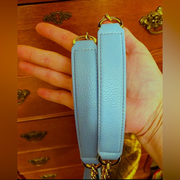 Tory Burch Baby Blue Marion Slouchy Tote - Picture 9 of 13